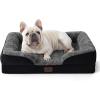 imageBedsure L Plus Cooling Dog Bed for Large Dogs  Orthopedic Dog Cat Cooling Bed Washable Big Comfort Dogs Couch Sofa with Waterproof Removable Cover Pet Bed with Nonskid Bottom Cooling Blue 38PlushBlack