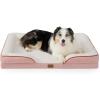 imageBedsure L Plus Cooling Dog Bed for Large Dogs  Orthopedic Dog Cat Cooling Bed Washable Big Comfort Dogs Couch Sofa with Waterproof Removable Cover Pet Bed with Nonskid Bottom Cooling Blue 38Pink