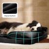 imageBedsure L Plus Cooling Dog Bed for Large Dogs  Orthopedic Dog Cat Cooling Bed Washable Big Comfort Dogs Couch Sofa with Waterproof Removable Cover Pet Bed with Nonskid Bottom Cooling Blue 38Black