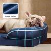 imageBedsure L Plus Cooling Dog Bed for Large Dogs  Orthopedic Dog Cat Cooling Bed Washable Big Comfort Dogs Couch Sofa with Waterproof Removable Cover Pet Bed with Nonskid Bottom Cooling Blue 38Blue Navy