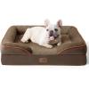 imageBedsure L Plus Cooling Dog Bed for Large Dogs  Orthopedic Dog Cat Cooling Bed Washable Big Comfort Dogs Couch Sofa with Waterproof Removable Cover Pet Bed with Nonskid Bottom Cooling Blue 38Brown