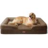 imageBedsure L Plus Cooling Dog Bed for Large Dogs  Orthopedic Dog Cat Cooling Bed Washable Big Comfort Dogs Couch Sofa with Waterproof Removable Cover Pet Bed with Nonskid Bottom Cooling Blue 38Brown