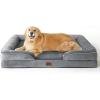 imageBedsure L Plus Cooling Dog Bed for Large Dogs  Orthopedic Dog Cat Cooling Bed Washable Big Comfort Dogs Couch Sofa with Waterproof Removable Cover Pet Bed with Nonskid Bottom Cooling Blue 38Grey