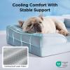 imageBedsure L Plus Cooling Dog Bed for Large Dogs  Orthopedic Dog Cat Cooling Bed Washable Big Comfort Dogs Couch Sofa with Waterproof Removable Cover Pet Bed with Nonskid Bottom Cooling Blue 38Cooling Blue