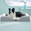 imageBedsure L Plus Cooling Dog Bed for Large Dogs  Orthopedic Dog Cat Cooling Bed Washable Big Comfort Dogs Couch Sofa with Waterproof Removable Cover Pet Bed with Nonskid Bottom Cooling Blue 38Cooling Grey