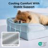 imageBedsure L Plus Cooling Dog Bed for Large Dogs  Orthopedic Dog Cat Cooling Bed Washable Big Comfort Dogs Couch Sofa with Waterproof Removable Cover Pet Bed with Nonskid Bottom Cooling Blue 38Cooling Blue