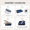 imageBedsure L Plus Cooling Dog Bed for Large Dogs  Orthopedic Dog Cat Cooling Bed Washable Big Comfort Dogs Couch Sofa with Waterproof Removable Cover Pet Bed with Nonskid Bottom Cooling Blue 38Blue Navy