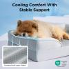 imageBedsure L Plus Cooling Dog Bed for Large Dogs  Orthopedic Dog Cat Cooling Bed Washable Big Comfort Dogs Couch Sofa with Waterproof Removable Cover Pet Bed with Nonskid Bottom Cooling Blue 38Cooling Grey