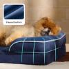 imageBedsure L Plus Cooling Dog Bed for Large Dogs  Orthopedic Dog Cat Cooling Bed Washable Big Comfort Dogs Couch Sofa with Waterproof Removable Cover Pet Bed with Nonskid Bottom Cooling Blue 38Blue Navy