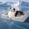 imageBedsure L Plus Cooling Dog Bed for Large Dogs  Orthopedic Dog Cat Cooling Bed Washable Big Comfort Dogs Couch Sofa with Waterproof Removable Cover Pet Bed with Nonskid Bottom Cooling Blue 38Cooling Grey