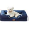 imageBedsure L Plus Cooling Dog Bed for Large Dogs  Orthopedic Dog Cat Cooling Bed Washable Big Comfort Dogs Couch Sofa with Waterproof Removable Cover Pet Bed with Nonskid Bottom Cooling Blue 38Blue Navy