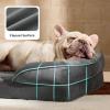 imageBedsure L Plus Cooling Dog Bed for Large Dogs  Orthopedic Dog Cat Cooling Bed Washable Big Comfort Dogs Couch Sofa with Waterproof Removable Cover Pet Bed with Nonskid Bottom Cooling Blue 38Dark Grey