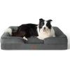imageBedsure L Plus Cooling Dog Bed for Large Dogs  Orthopedic Dog Cat Cooling Bed Washable Big Comfort Dogs Couch Sofa with Waterproof Removable Cover Pet Bed with Nonskid Bottom Cooling Blue 38Dark Grey
