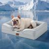 imageBedsure L Plus Cooling Dog Bed for Large Dogs  Orthopedic Dog Cat Cooling Bed Washable Big Comfort Dogs Couch Sofa with Waterproof Removable Cover Pet Bed with Nonskid Bottom Cooling Blue 38Cooling Grey