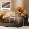 imageBedsure L Plus Cooling Dog Bed for Large Dogs  Orthopedic Dog Cat Cooling Bed Washable Big Comfort Dogs Couch Sofa with Waterproof Removable Cover Pet Bed with Nonskid Bottom Cooling Blue 38Brown
