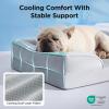 imageBedsure L Plus Cooling Dog Bed for Large Dogs  Orthopedic Dog Cat Cooling Bed Washable Big Comfort Dogs Couch Sofa with Waterproof Removable Cover Pet Bed with Nonskid Bottom Cooling Blue 38Cooling Grey