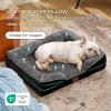 imageBedsure L Plus Cooling Dog Bed for Large Dogs  Orthopedic Dog Cat Cooling Bed Washable Big Comfort Dogs Couch Sofa with Waterproof Removable Cover Pet Bed with Nonskid Bottom Cooling Blue 38PlushBlack