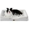 imageBedsure L Plus Cooling Dog Bed for Large Dogs  Orthopedic Dog Cat Cooling Bed Washable Big Comfort Dogs Couch Sofa with Waterproof Removable Cover Pet Bed with Nonskid Bottom Cooling Blue 38Ether Grey