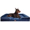 imageBedsure L Plus Cooling Dog Bed for Large Dogs  Orthopedic Dog Cat Cooling Bed Washable Big Comfort Dogs Couch Sofa with Waterproof Removable Cover Pet Bed with Nonskid Bottom Cooling Blue 38Blue Navy