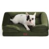 imageBedsure L Plus Cooling Dog Bed for Large Dogs  Orthopedic Dog Cat Cooling Bed Washable Big Comfort Dogs Couch Sofa with Waterproof Removable Cover Pet Bed with Nonskid Bottom Cooling Blue 38Moss Green
