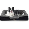imageBedsure L Plus Cooling Dog Bed for Large Dogs  Orthopedic Dog Cat Cooling Bed Washable Big Comfort Dogs Couch Sofa with Waterproof Removable Cover Pet Bed with Nonskid Bottom Cooling Blue 38PlushBlack