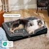 imageBedsure L Plus Cooling Dog Bed for Large Dogs  Orthopedic Dog Cat Cooling Bed Washable Big Comfort Dogs Couch Sofa with Waterproof Removable Cover Pet Bed with Nonskid Bottom Cooling Blue 38PlushBlack