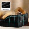 imageBedsure L Plus Cooling Dog Bed for Large Dogs  Orthopedic Dog Cat Cooling Bed Washable Big Comfort Dogs Couch Sofa with Waterproof Removable Cover Pet Bed with Nonskid Bottom Cooling Blue 38Black