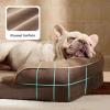 imageBedsure L Plus Cooling Dog Bed for Large Dogs  Orthopedic Dog Cat Cooling Bed Washable Big Comfort Dogs Couch Sofa with Waterproof Removable Cover Pet Bed with Nonskid Bottom Cooling Blue 38Brown