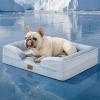 imageBedsure L Plus Cooling Dog Bed for Large Dogs  Orthopedic Dog Cat Cooling Bed Washable Big Comfort Dogs Couch Sofa with Waterproof Removable Cover Pet Bed with Nonskid Bottom Cooling Blue 38Cooling Blue
