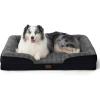 imageBedsure L Plus Cooling Dog Bed for Large Dogs  Orthopedic Dog Cat Cooling Bed Washable Big Comfort Dogs Couch Sofa with Waterproof Removable Cover Pet Bed with Nonskid Bottom Cooling Blue 38PlushBlack