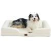 imageBedsure L Plus Cooling Dog Bed for Large Dogs  Orthopedic Dog Cat Cooling Bed Washable Big Comfort Dogs Couch Sofa with Waterproof Removable Cover Pet Bed with Nonskid Bottom Cooling Blue 38Beige
