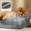 imageBedsure L Plus Cooling Dog Bed for Large Dogs  Orthopedic Dog Cat Cooling Bed Washable Big Comfort Dogs Couch Sofa with Waterproof Removable Cover Pet Bed with Nonskid Bottom Cooling Blue 38Dune Haze Blue