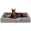 imageBedsure L Plus Cooling Dog Bed for Large Dogs  Orthopedic Dog Cat Cooling Bed Washable Big Comfort Dogs Couch Sofa with Waterproof Removable Cover Pet Bed with Nonskid Bottom Cooling Blue 38Grey