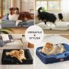 imageBedsure L Plus Cooling Dog Bed for Large Dogs  Orthopedic Dog Cat Cooling Bed Washable Big Comfort Dogs Couch Sofa with Waterproof Removable Cover Pet Bed with Nonskid Bottom Cooling Blue 38PlushBlack