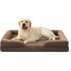 imageBedsure L Plus Cooling Dog Bed for Large Dogs  Orthopedic Dog Cat Cooling Bed Washable Big Comfort Dogs Couch Sofa with Waterproof Removable Cover Pet Bed with Nonskid Bottom Cooling Blue 38Brown