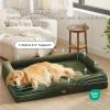 imageBedsure L Plus Cooling Dog Bed for Large Dogs  Orthopedic Dog Cat Cooling Bed Washable Big Comfort Dogs Couch Sofa with Waterproof Removable Cover Pet Bed with Nonskid Bottom Cooling Blue 38Moss Green