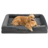 imageBedsure L Plus Cooling Dog Bed for Large Dogs  Orthopedic Dog Cat Cooling Bed Washable Big Comfort Dogs Couch Sofa with Waterproof Removable Cover Pet Bed with Nonskid Bottom Cooling Blue 38Dark Grey