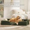 imageBedsure L Plus Cooling Dog Bed for Large Dogs  Orthopedic Dog Cat Cooling Bed Washable Big Comfort Dogs Couch Sofa with Waterproof Removable Cover Pet Bed with Nonskid Bottom Cooling Blue 38Moss Green