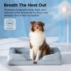 imageBedsure L Plus Cooling Dog Bed for Large Dogs  Orthopedic Dog Cat Cooling Bed Washable Big Comfort Dogs Couch Sofa with Waterproof Removable Cover Pet Bed with Nonskid Bottom Cooling Blue 38Cooling Blue