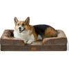 imageBedsure L Plus Cooling Dog Bed for Large Dogs  Orthopedic Dog Cat Cooling Bed Washable Big Comfort Dogs Couch Sofa with Waterproof Removable Cover Pet Bed with Nonskid Bottom Cooling Blue 38Brown