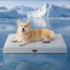 imageBedsure Orthopedic Cooling Dog Bed Large Sized Dog  36x27 Inches Large Comfy Breathable Summer Beds with Removable Washable Cover Cold Flat Egg Crate Foam Pet Mat Suitable for Pet Up to 50 lbsCooling Grey