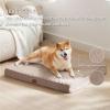 imageBedsure Orthopedic Cooling Dog Bed Large Sized Dog  36x27 Inches Large Comfy Breathable Summer Beds with Removable Washable Cover Cold Flat Egg Crate Foam Pet Mat Suitable for Pet Up to 50 lbsLight Brown