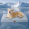 imageBedsure Orthopedic Cooling Dog Bed Large Sized Dog  36x27 Inches Large Comfy Breathable Summer Beds with Removable Washable Cover Cold Flat Egg Crate Foam Pet Mat Suitable for Pet Up to 50 lbsCooling Blue