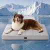 imageBedsure Orthopedic Cooling Dog Bed Large Sized Dog  36x27 Inches Large Comfy Breathable Summer Beds with Removable Washable Cover Cold Flat Egg Crate Foam Pet Mat Suitable for Pet Up to 50 lbsCooling Grey