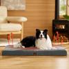 imageBedsure Orthopedic Cooling Dog Bed Large Sized Dog  36x27 Inches Large Comfy Breathable Summer Beds with Removable Washable Cover Cold Flat Egg Crate Foam Pet Mat Suitable for Pet Up to 50 lbsAshen GreySelf Warming Version