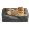 imageBedsure L Plus Cooling Dog Bed for Large Dogs  Orthopedic Dog Cat Cooling Bed Washable Big Comfort Dogs Couch Sofa with Waterproof Removable Cover Pet Bed with Nonskid Bottom Cooling Blue 38Dark Grey