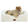 imageBedsure L Plus Cooling Dog Bed for Large Dogs  Orthopedic Dog Cat Cooling Bed Washable Big Comfort Dogs Couch Sofa with Waterproof Removable Cover Pet Bed with Nonskid Bottom Cooling Blue 38Beige