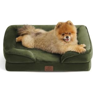 imageBedsure L Plus Cooling Dog Bed for Large Dogs  Orthopedic Dog Cat Cooling Bed Washable Big Comfort Dogs Couch Sofa with Waterproof Removable Cover Pet Bed with Nonskid Bottom Cooling Blue 38Moss Green