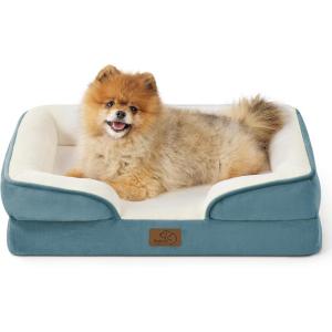 imageBedsure L Plus Cooling Dog Bed for Large Dogs  Orthopedic Dog Cat Cooling Bed Washable Big Comfort Dogs Couch Sofa with Waterproof Removable Cover Pet Bed with Nonskid Bottom Cooling Blue 38Dune Haze Blue