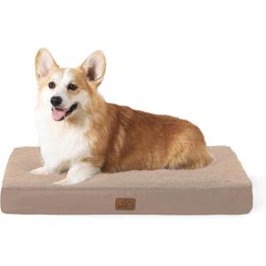 imageBedsure Orthopedic Cooling Dog Bed Large Sized Dog  36x27 Inches Large Comfy Breathable Summer Beds with Removable Washable Cover Cold Flat Egg Crate Foam Pet Mat Suitable for Pet Up to 50 lbsLight Brown